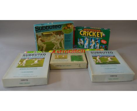 Mixed lot of Subbuteo including Cricket and Rugby sets together with assorted football accessories including vintage and simi