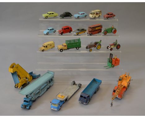 21 vintage playworn Dinky models, mostly commercials examples including Foden and Tractor examples.
