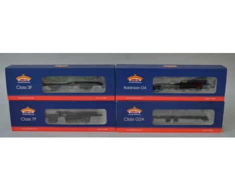 OO Gauge. Bachmann. 4 x locomotives. BR Robinson O4 No.63601, BR G2A class No. 49361, BR 4F No.43474 & BR 7F class No.53809. 