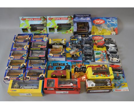 Approx 40 TV related diecast models including Corgi Dad's Army and Marilyn Monroe, Matchbox Gerry Anderson, Hotwheels James B