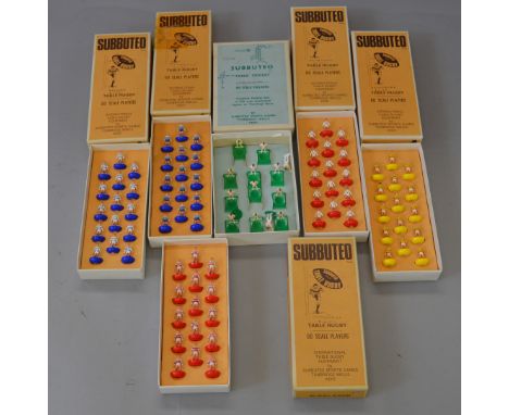 5 vintage Subbuteo Table Rugby teams together with a Cricket example (6)