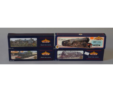 OO Gauge. Bachmann 4 x locomotives. N class BR black No.31860, Standard class 5MT BR black No.73158, Collett goods BR green N