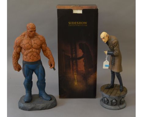 Two Sideshow Collectibles figures: Nosferatu, ltd.ed. 158/500, missing one hand, with box; Fantastic Four The Thing 1:4 scale