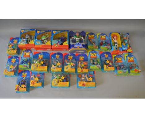 A quantity of Disney Pixar Toy Story figures, mostly Mattel examples, carded/ boxed.