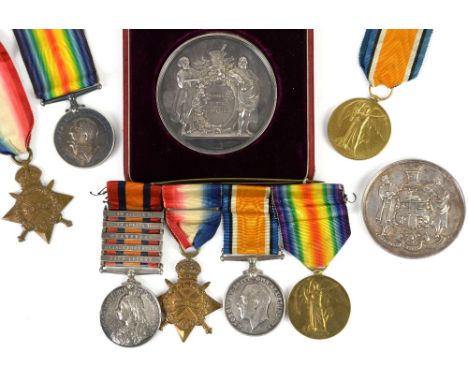 Victorian South Africa medal to 6961 PTE. J. J. Drakeley RL. W. Kent REGT. 1901 / 1902 clasps, Transvaal, Orange Free State a