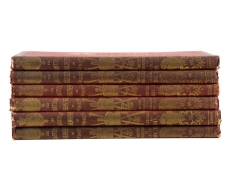 Six Volumes of The British Colonies by R M Martin published around 1850 with 19 coloured map engravings by J Rapkin, publishe