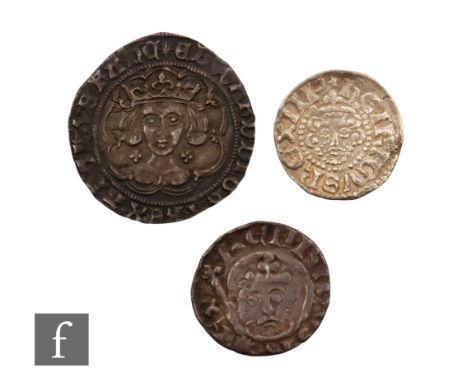 Richard I to Edward IV - A short cross penny, London mint Ravi on Lund, a Henry III long cross penny (dug up in Sexton church