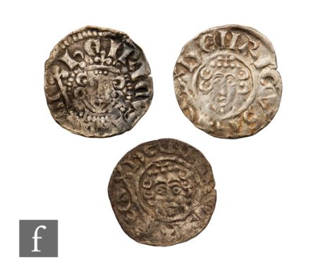 Henry III (1216 -1272) - Two short cross pennies monyers Nicholson and Robert of R on Cant, and a voided long cross penny. (3