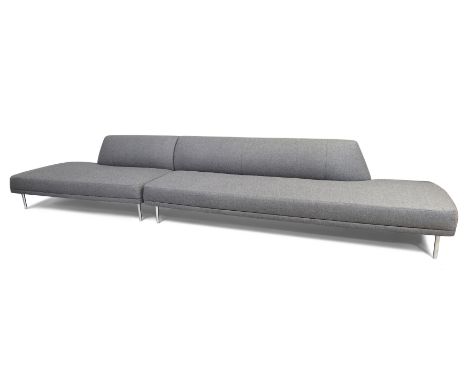 Lievore Altherr Molina for Bernhardt Design&nbsp;'Mirador' two section sofa, circa 2017&nbsp;Wool upholstery, aluminium&nbsp;