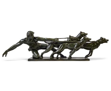 Alexandre Kelety 'The Release' sculpture, circa 1930  Bronze  Signed 'Kelety' and numbered '10'  29cm high, 103cm wide