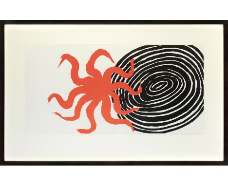 Alexander Calder (1898-1976) Three framed double-page original stitched prints from Calder's autobiography, 1977  Lithograph 