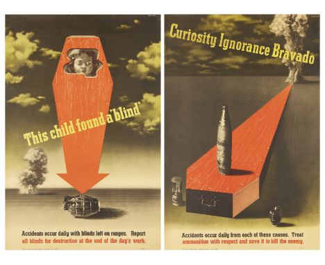 After Abram Games OBE RDI (1914-1996)   Curiosity Ignorance Bravado (poster), 1943; This child found a 'blind' (poster), 1943