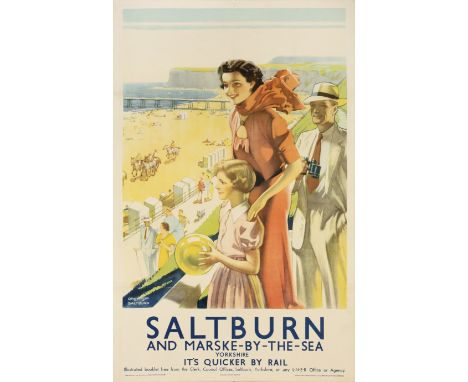 Joseph Greenup for The London and North Eastern Railway Railway travel poster advertising 'Saltburn and Marske-by-the-Sea, Yo