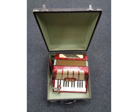A Hohner Bjarne special accordion in carry case 