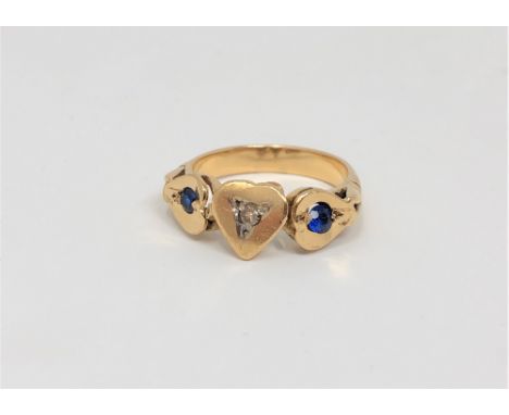 A late Victorian sapphire and diamond ring, size L CONDITION REPORT: 5.3g