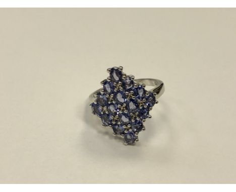 A silver tanzanite dress ring, size R