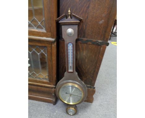 A Danish banjo barometer with silvered dial 