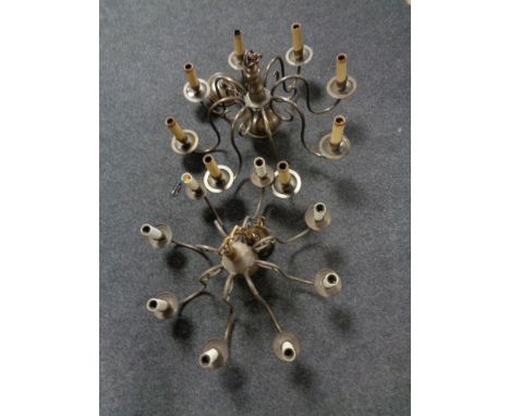 Two continental eight way light fittings 