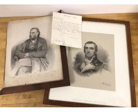 Two 19thc engravings of Members of the Napier Family, one, William John, Lord Napier after a portrait by Raeburn and sold wit