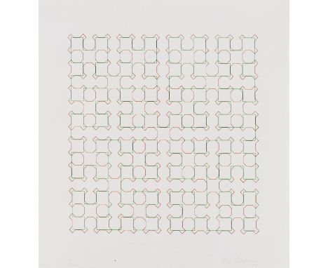 δ Gillian Wise (1936-2020)Interlace: Double LatticeScreenprint in colours, 1978, signed, dated numbered from the edition of 3