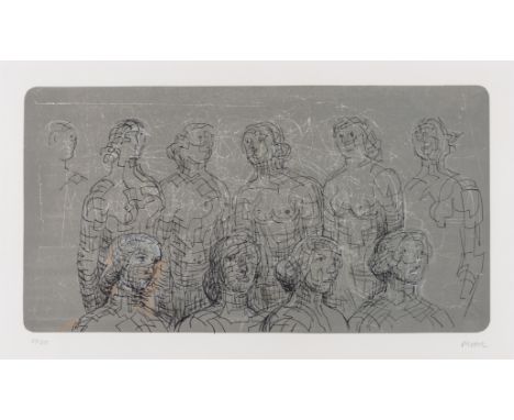 δ Henry Moore (1898-1986)Female Figures with Grey Background (Cramer 576)Lithograph, 1980, signed and numbered from the editi