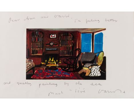 δ David Hockney (b.1937)My Little House at the seaThe scarce colour copier print, 1989, signed and inscribed in black ink, on