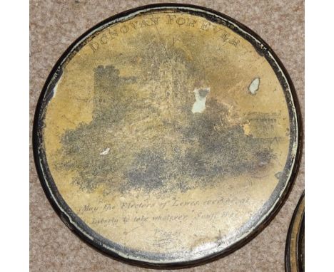 Politics, japanned snuff box, Lewes, Donovan for Ever, May the Electors of Lewes ever be at liberty to take whatever snuff th