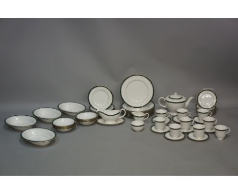 An extensive Royal Worcester Medici pattern tea and dinner service, printed marks in black, dated 1991 (qty)