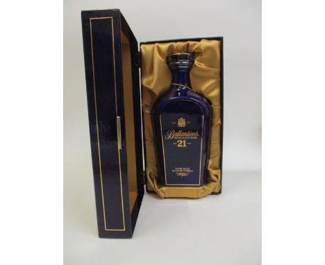 Ballantines 21 aged Scotch Whisky bottle in presentation box 
