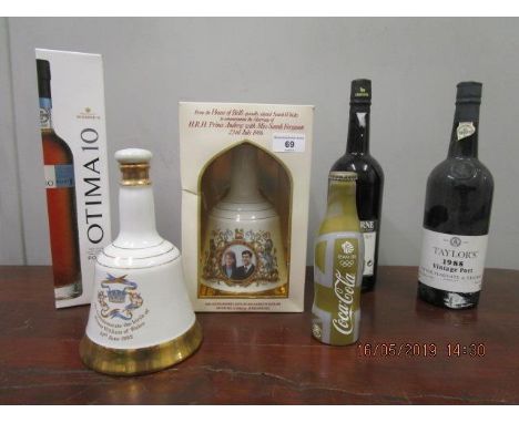 A bottle of Taylor's 1985 vintage Port, Osborne Tawney 10 year old Port, bottled in 2002. Warre's Otima 10, 10 year old Tawne