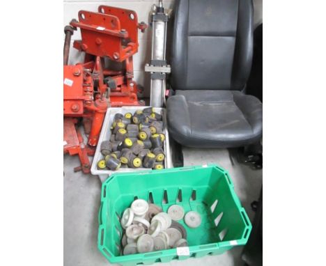A Shrader Bellows 4 direct pipe with 2 new rollers and a large box of roller wheels