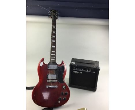 VINTAGE ELECTRIC GUITAR, along with an amplifier (2)