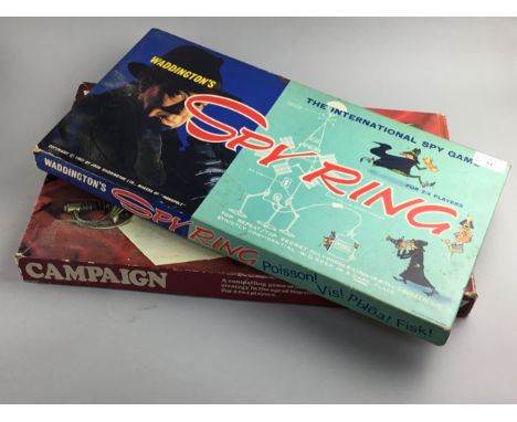 TWO VINTAGE BOARD GAMES, along with a hunting Bowie knife, various commemorative coins and a bed pan
