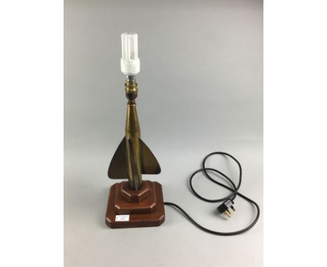TABLE LAMP FORMED FROM A BRASS SHIP'S LOG