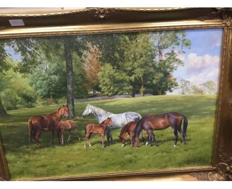 THREE EQUINE PICTURES, comprising two oil paintings and a sketch