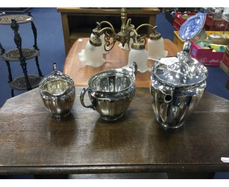 SILVER PLATED THREE PIECE TEA SERVICE