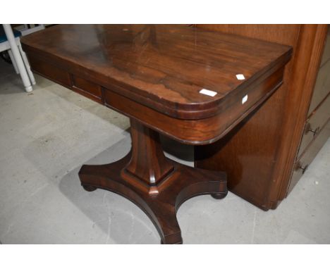 A 19th Century Rosewood fold over card table