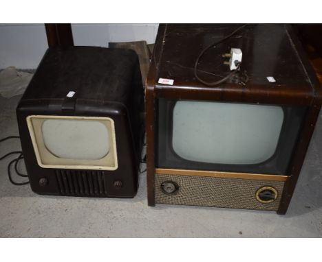 Two vintage televisions including bakelite