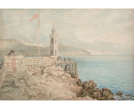* Anelay (Henry, 1817-1883). Folkestone, circa 1875, watercolour and pencil on paper, signed in pencil to lower left, 'Folkes