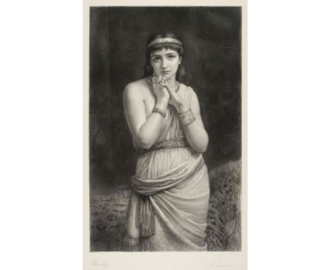 * Long (Edwin Longsden, 1829-1891). Merab, &amp; Michal, 1890, a pair of mixed method proof engravings on india wove by Herbe