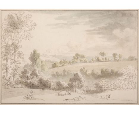 * Devis (Anthony, 1729-1816/17). 'From the Field above Mrs Dalton's', circa 1790, pen, black ink and watercolour on wove pape