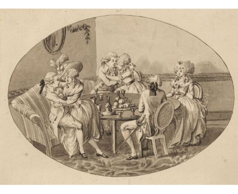 * Attributed to Robert Dighton (1752-1814). A series of six drawings illustrating the story of the Prodigal Son, circa 1780s,