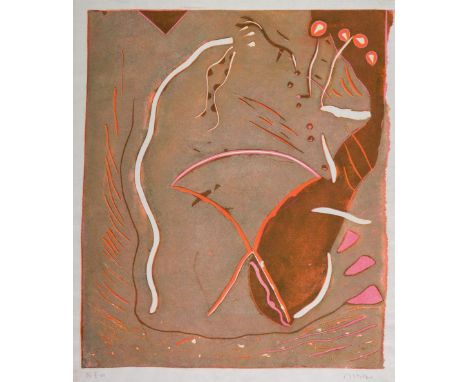 * Hilton (Matthew, 1948-). Untitled, 1988, colour linocut on laid paper, signed, dated, and numbered 3/4 V, image size 455 x 
