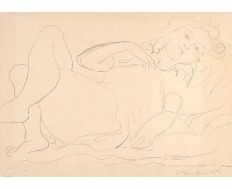 ARR * Smith (Matthew, 1879-1959). Reclining Woman, pencil on cream laid paper, signed with initials lower right, and addition