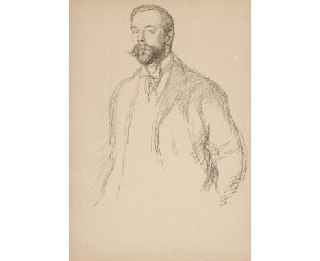 * Rothenstein (William, 1872-1945). Portrait of John Singer Sargent, lithograph on pale brown laid paper, printed by T. Way, 