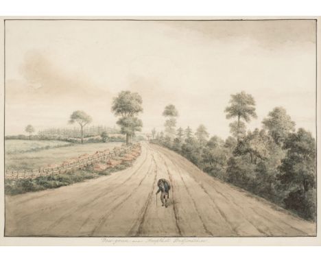 * Fisher (Thomas, 1782-1836). How-green near Ampthill, Bedfordshire, watercolour and traces of pencil, depicting a traveller 