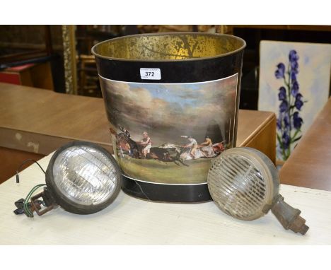 Automobilia - a vintage Rubbolite spotlight; another Cibie spotlight.