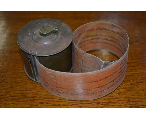 A vintage "Cubage des arbres" measure by F Dulac & E Gillet, used to calculate the usable wood content of a tree, brass case 