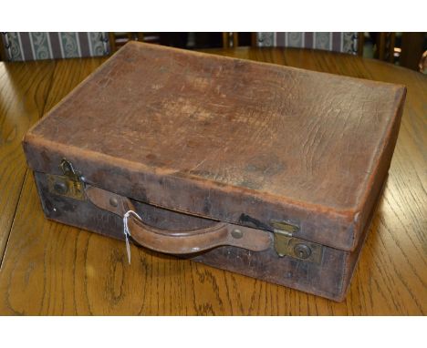 Vintage luggage - a leather over night case.