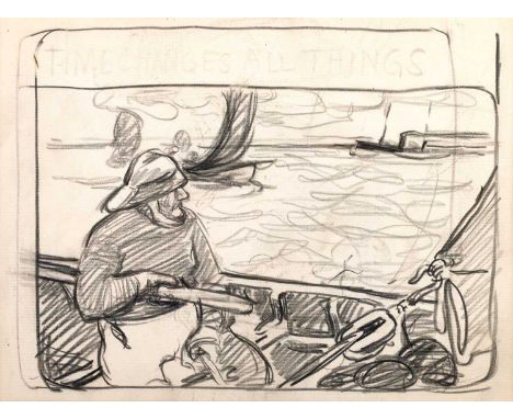 Attributed to Dame Laura Knight RA, RWS, RE, RWA, PSWA, DBE (1877-1970)Time changes all things, with bird study versoPencil, 